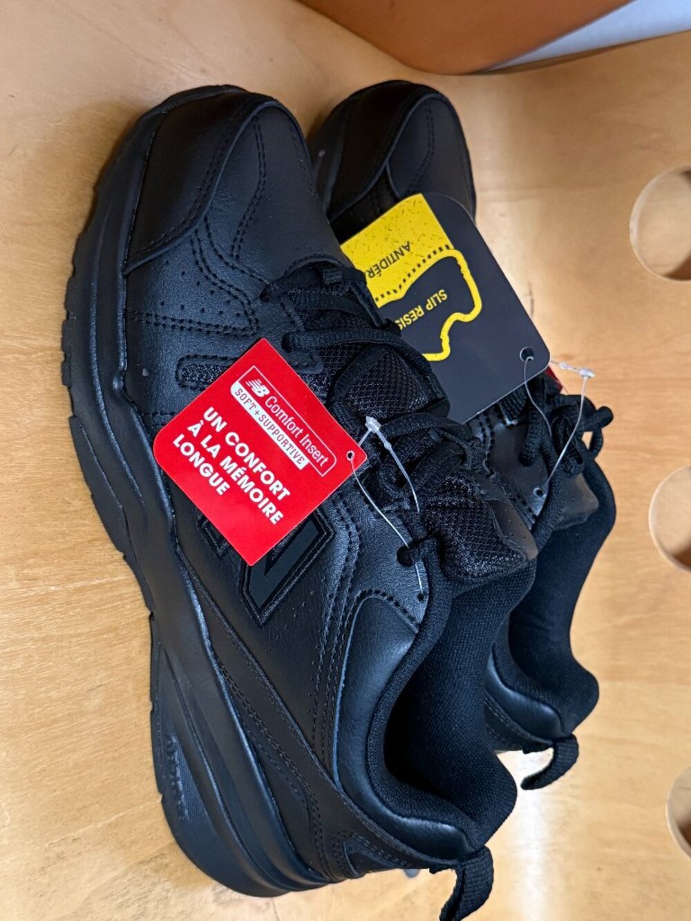 New Balance Black Leather Slip Resistant Work Shoes